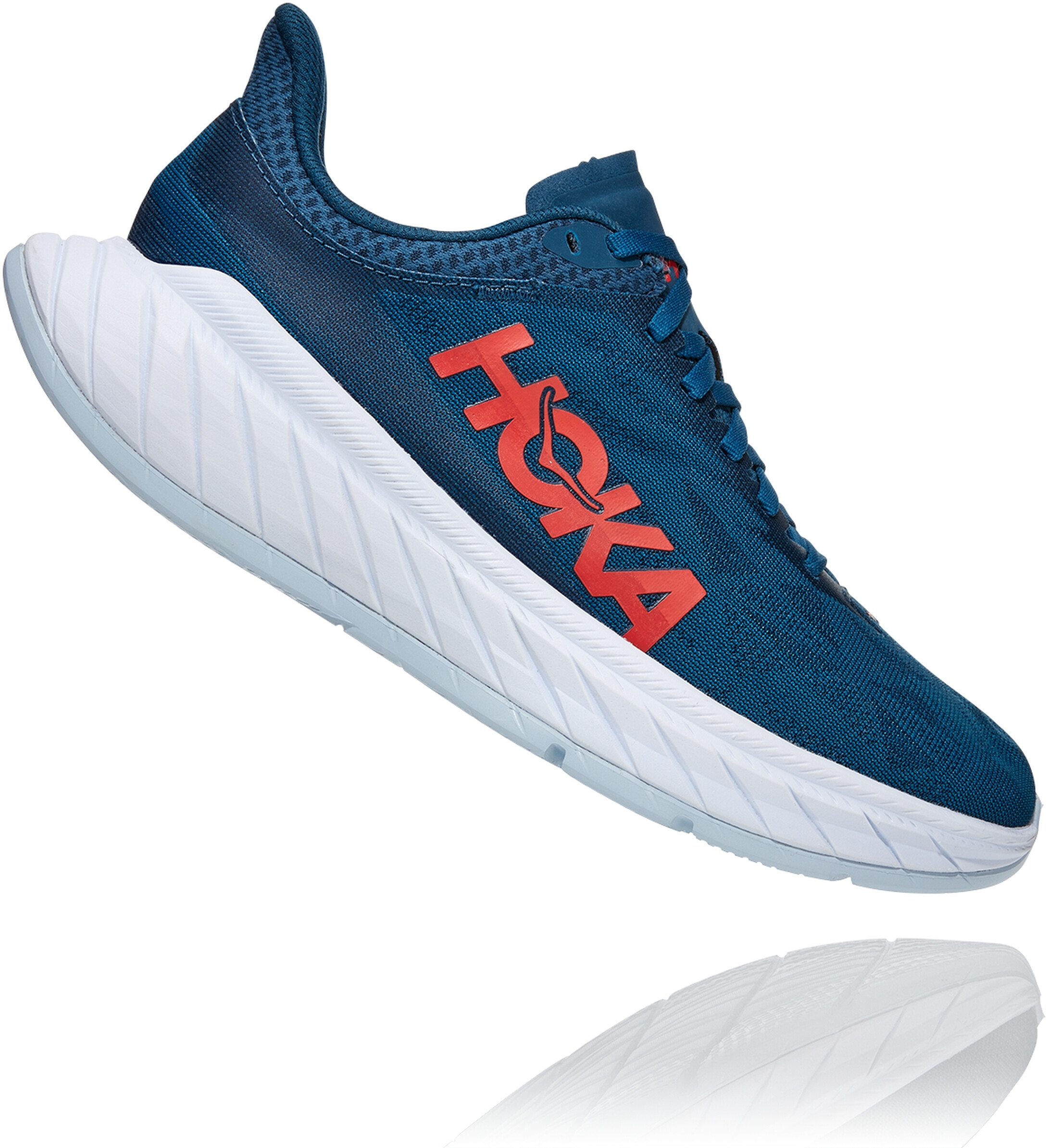 Hoka One One Carbon X 2 Shoes Women moroccan blue/hot coral | Bikester ...